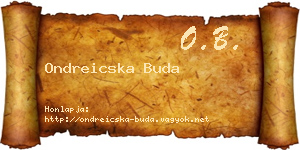 Ondreicska Buda névjegykártya